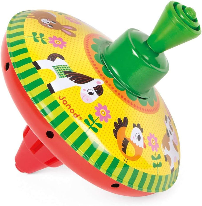 Juratoys Janod  Metal Farm Multicolour Spinning Top