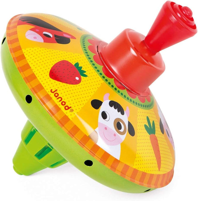 Juratoys Janod  Metal Farm Multicolour Spinning Top