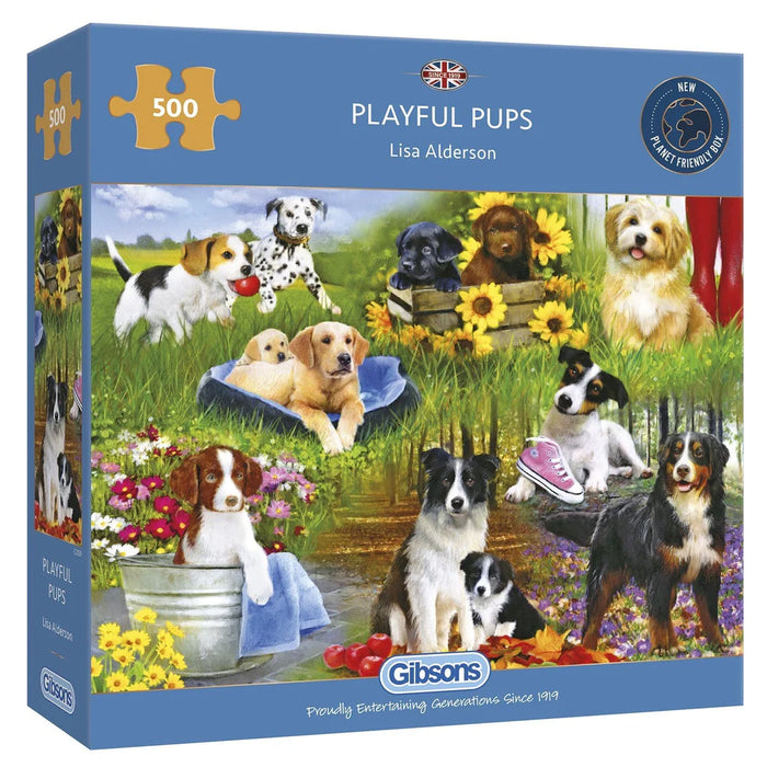 Gibsons Playful Pups 500pc Jigsaw Puzzle