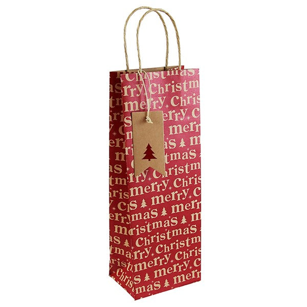 Merry Xmas Text Bag Bottle