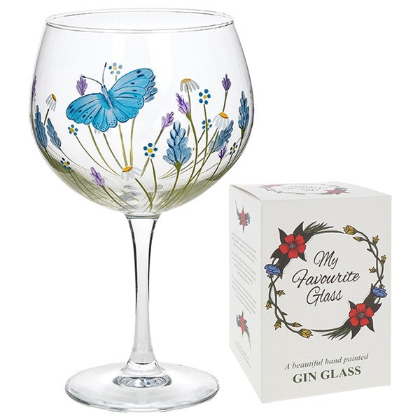 My Favourite Glass Butterfly Garden Gin Glass