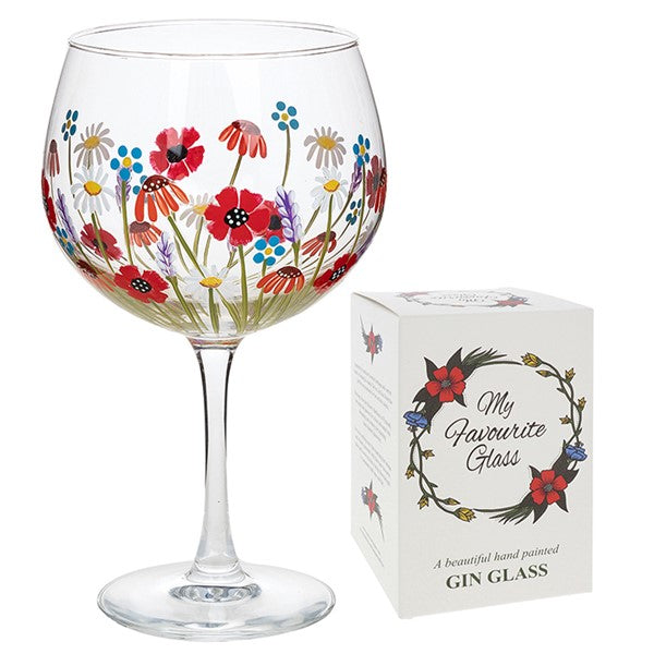 My Favourite Glass Poppy Meadow Gin Glass