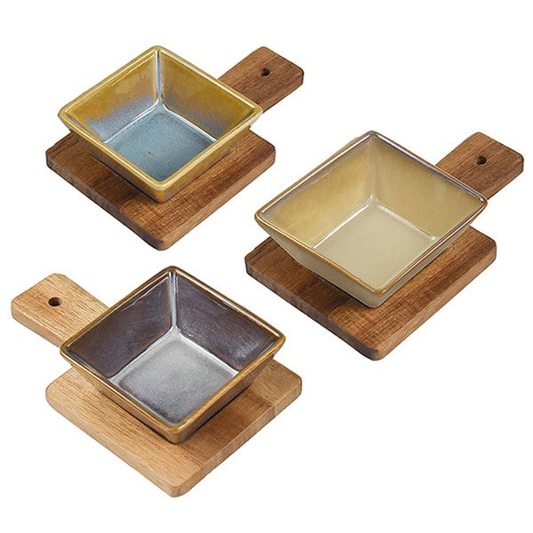 Elements Square Snack On Tray Set of 3