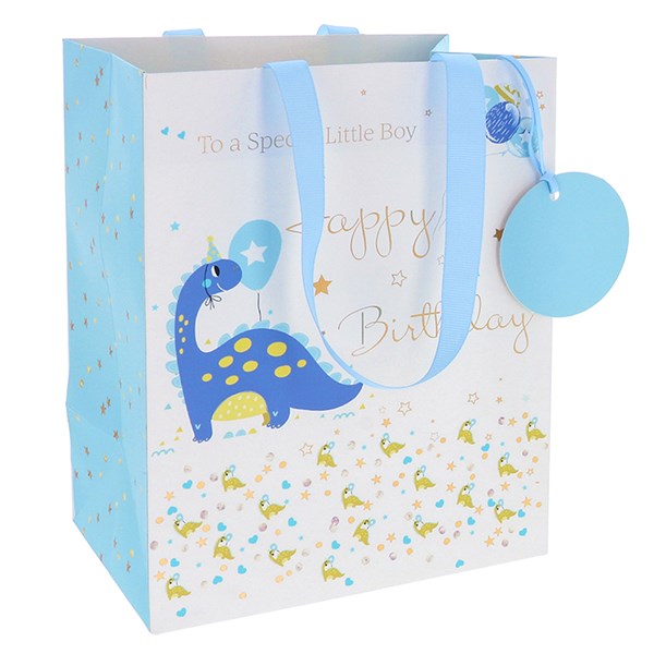 Rush Baby Dinosaur Birthday Boy Medium Gift Bag