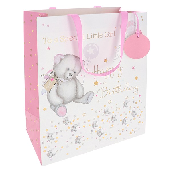 Rush Baby Bear Girl Large Birthday Gift Bag