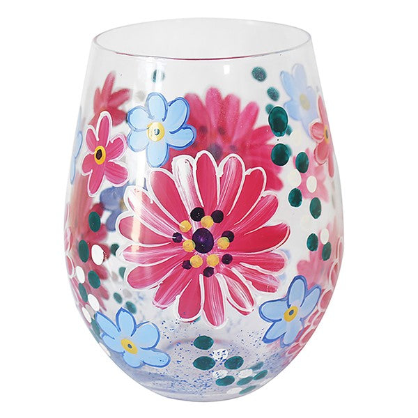 Hand Painted Stemless Glass Gerbera