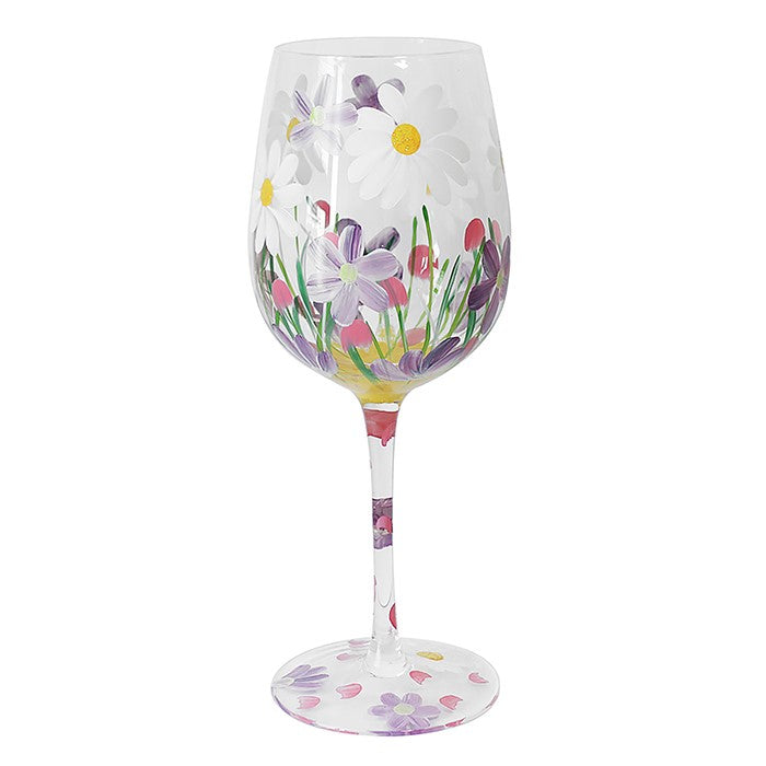 Flower Wine Glass Daisies