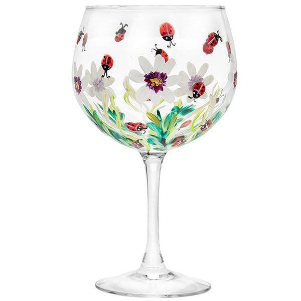 Flower Gin Glass Ladybirds