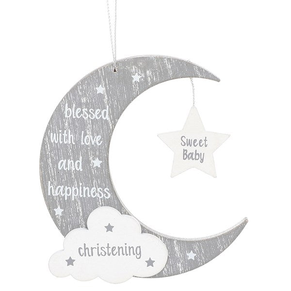 Moonlight Hanging Plaque Christening