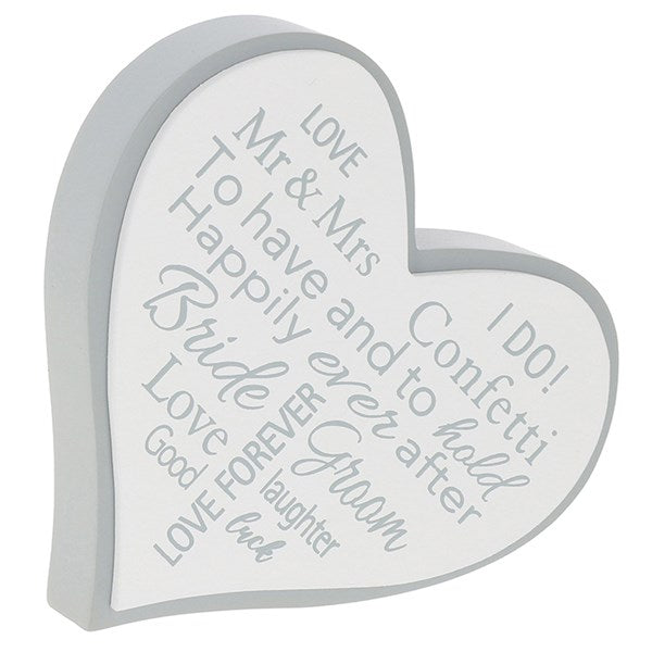 Loving Words Collection Heart Plaque Wedding