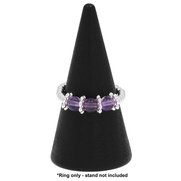 Equilibrium Stackable Silver Plated Amethyst Ring