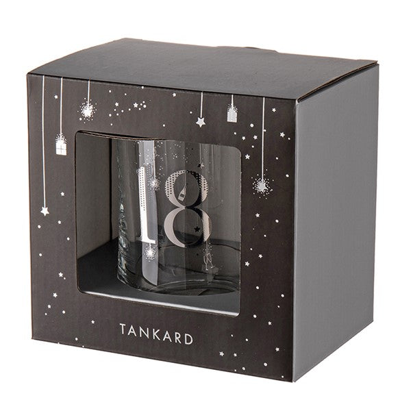 Star Birthday Collection Glass Tankard 18th