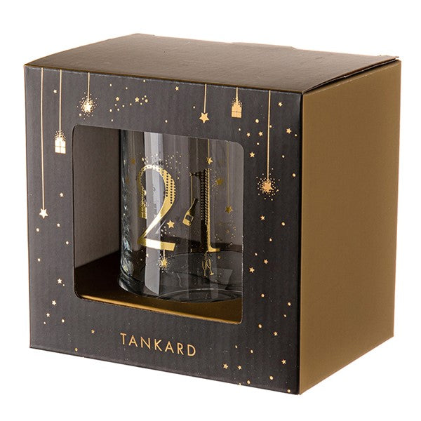 Star Birthday Collection Glass Tankard 21st