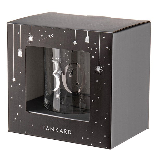 Star Birthday Collection Glass Tankard 30th