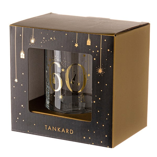 Star Birthday Collection Glass Tankard 60th