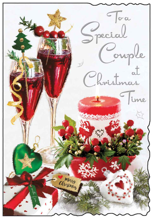 Jonny Javelin 'Special Couple Glasses Candle' Christmas Card