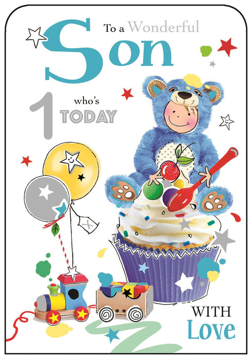 Jonny Javelin 'To A Wonderful Son Who's 1 Today' Birthday Card