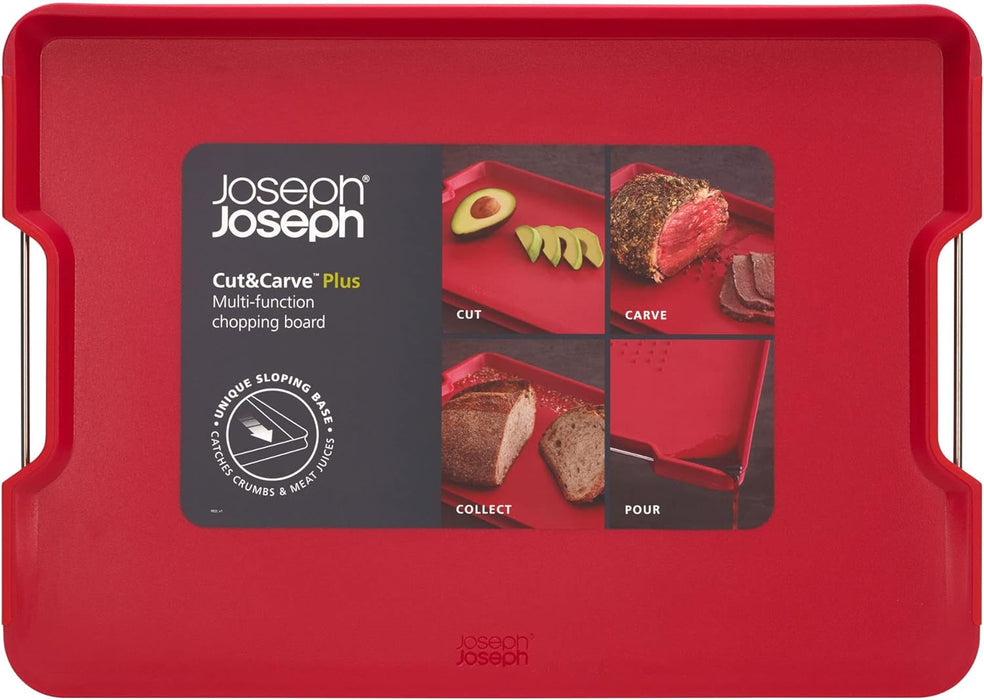 Joseph Joseph Cut&Carve™ Plus Multi-Function Red Chopping Board