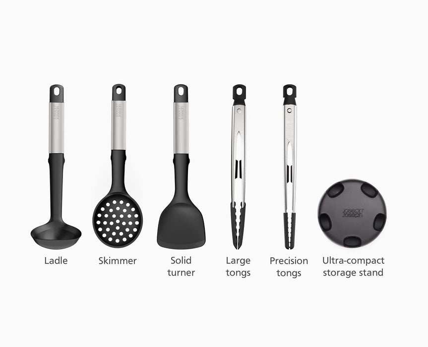 Joseph Joseph Elevate™ Fusion 5-piece Stainless-steel Utensil Set With Compact Stand