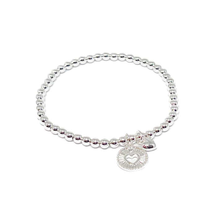 Clementine Jovie Heart Disc Bracelet - Silver