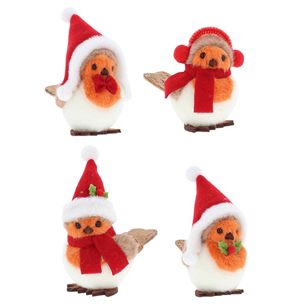 Joyful Robins Sitting Christmas Ornament