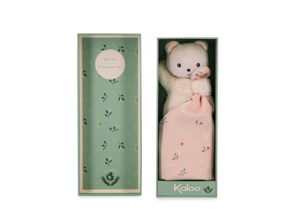Kaloo Doudou Pink Teddy Bear Comforter