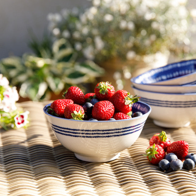 KitchenCraft Blue and White Greek Style Ceramic Bowl