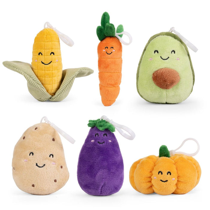 Keycraft Little Living Nature Clips Vegetable Plush Keyrings