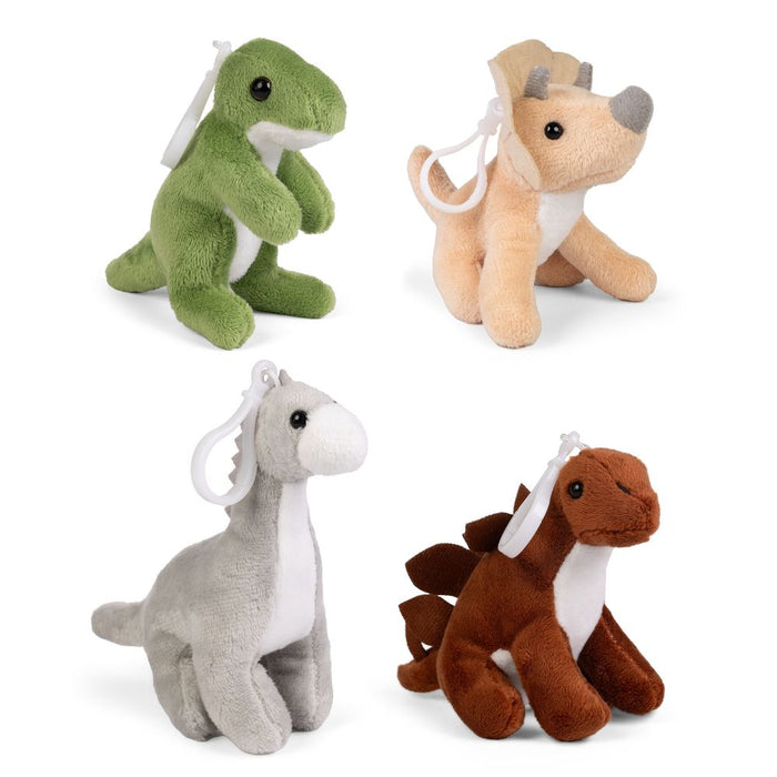 Keycraft Little Living Nature Clips Dinosaur Stuffed Animals Keyrings