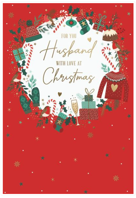 Kingfisher 'For You Husband' Christmas Card