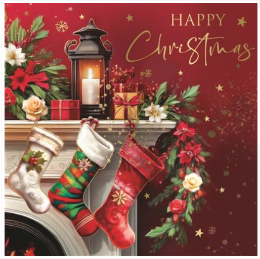 Kingfisher 'Happy Christmas' Christmas Card Square