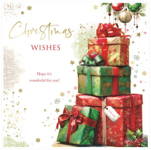 Kingfisher 'Christmas Wishes' Christmas Card Square