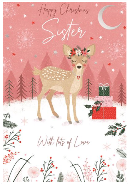 Kingfisher 'Happy Christmas Sister' Christmas Card Square