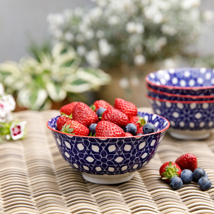 KitchenCraft Floral Geometric Print Ceramic Bowl