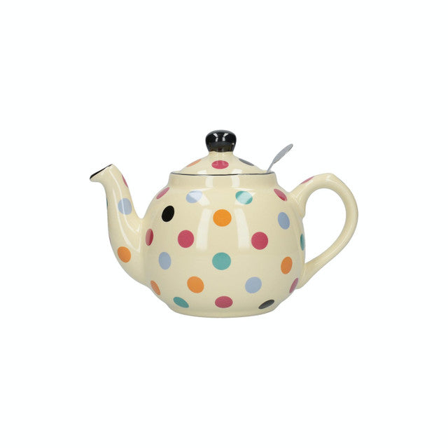 London Pottery Farmhouse 4 Cup Teapot Ivory Multi Spot