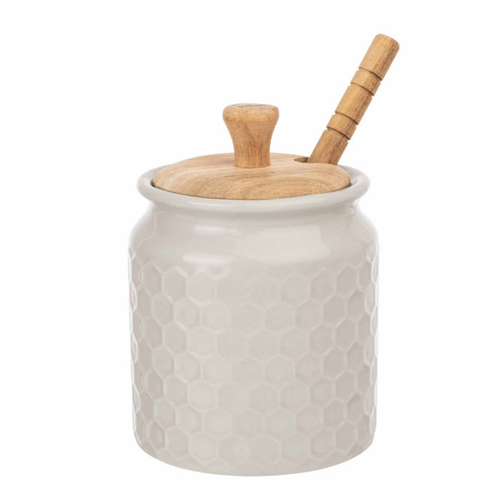 Kitchen Pantry Grey Honey Pot With Drizzler