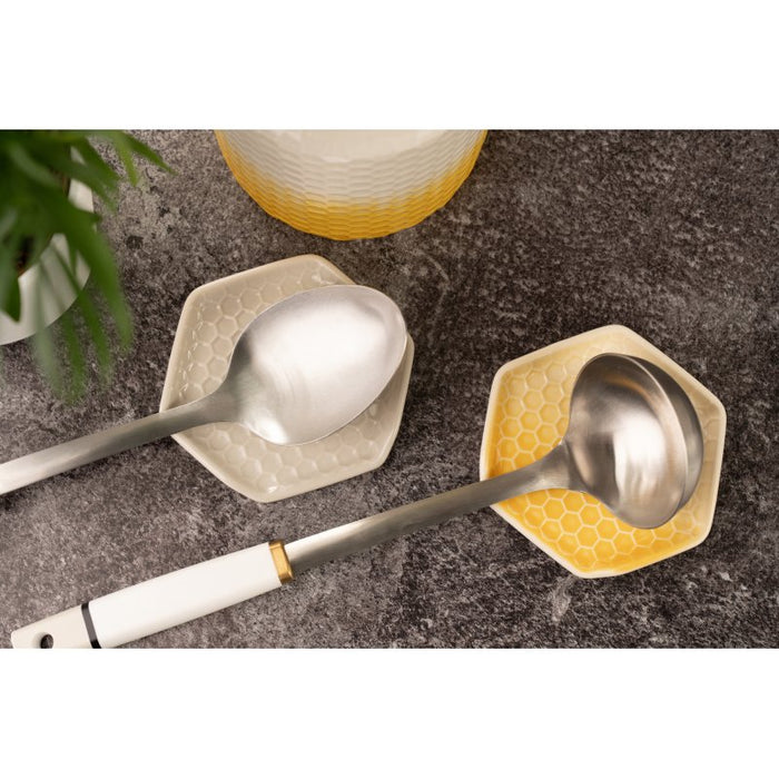 Kitchen Pantry Yellow Ceramic Spoon Rest