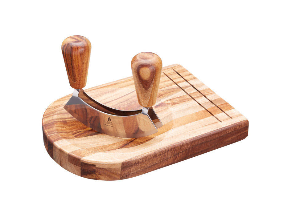 Natural Elements Acacia Wood Hachoir Set