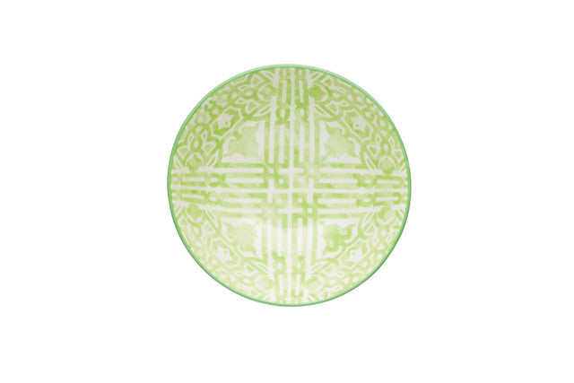 KitchenCraft Green and White Tile Effect Ceramic Bowls