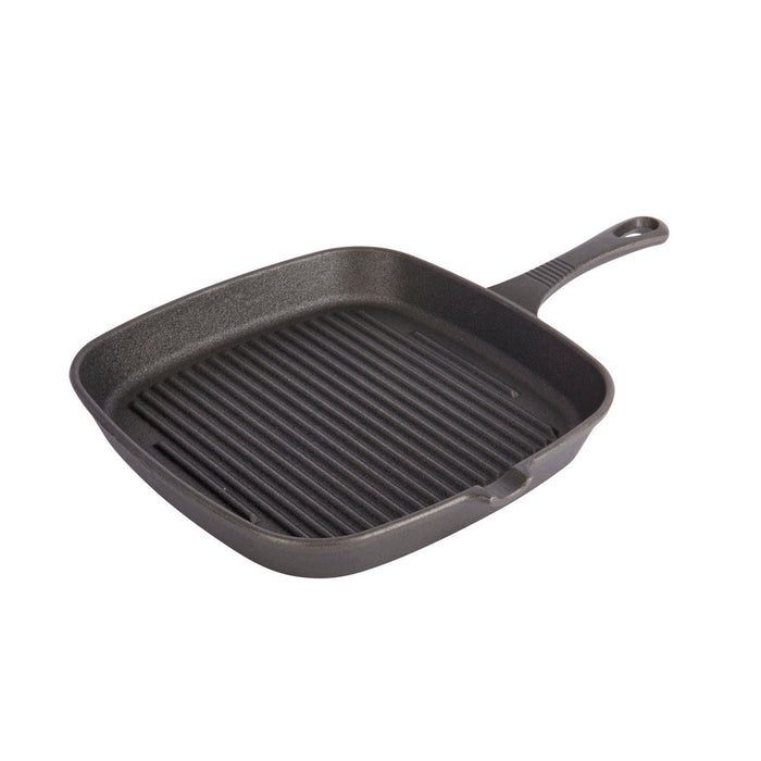 KitchenCraft Cast Iron Square Grill Pan, 23cm