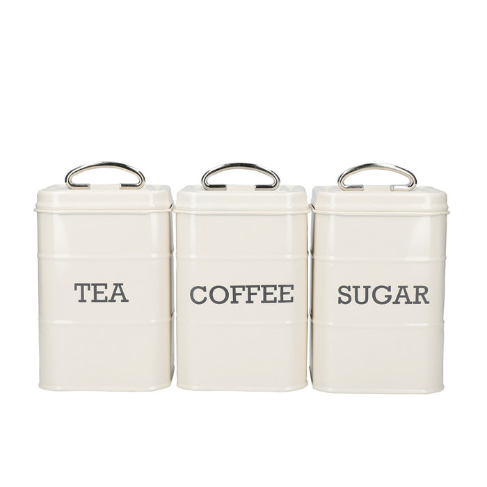 KitchenCraft Living Nostalgia Tea, Coffee & Sugar Canisters Antique Cream