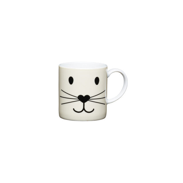 KitchenCraft Porcelain Cat Face 80ml Espresso Cup