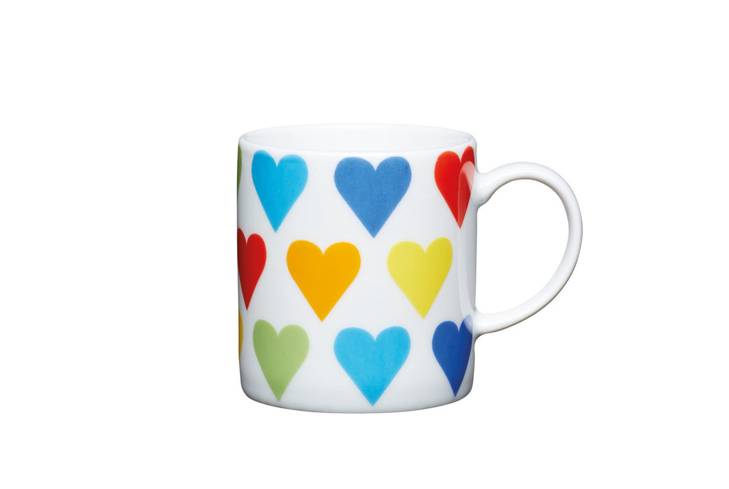 KitchenCraft Porcelain Hearts 80ml Espresso Cup