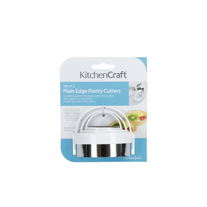 KitchenCraft Set of Three Plain Pastry Cutters