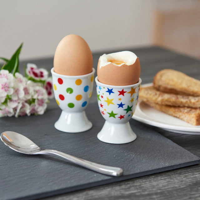 KitchenCraft Brights Stars Porcelain Egg Cup