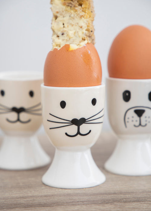 KitchenCraft Porcelain Cat Face Egg Cup