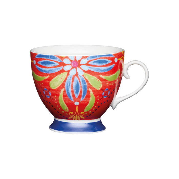 KitchenCraft China Moroccan Red Footed Mug