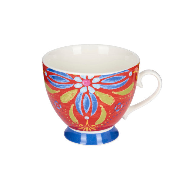 KitchenCraft China Moroccan Red Footed Mug