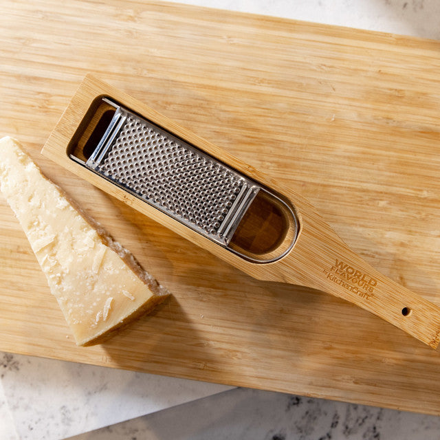 KitchenCraft World of Flavours Italian Bamboo Grater with Holder