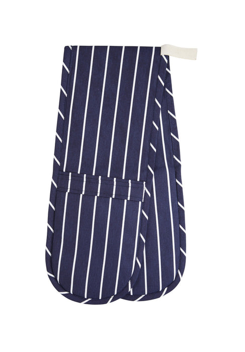 KitchenCraft Blue Butcher's Stripe Double Oven Glove